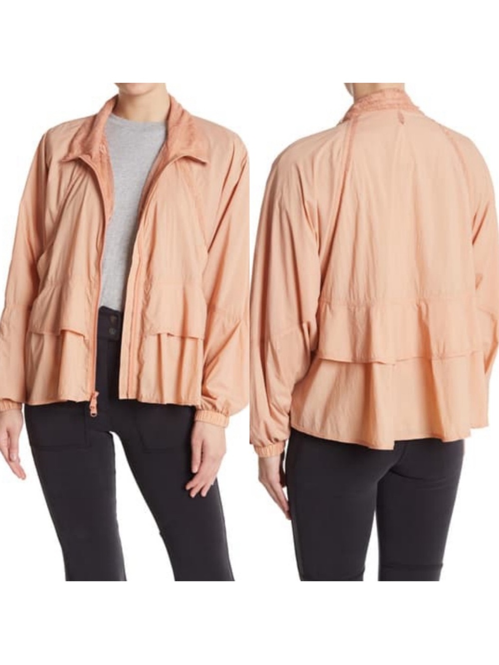 FREE PEOPLE NAMASLAY ZIP UP JACKET SMALL